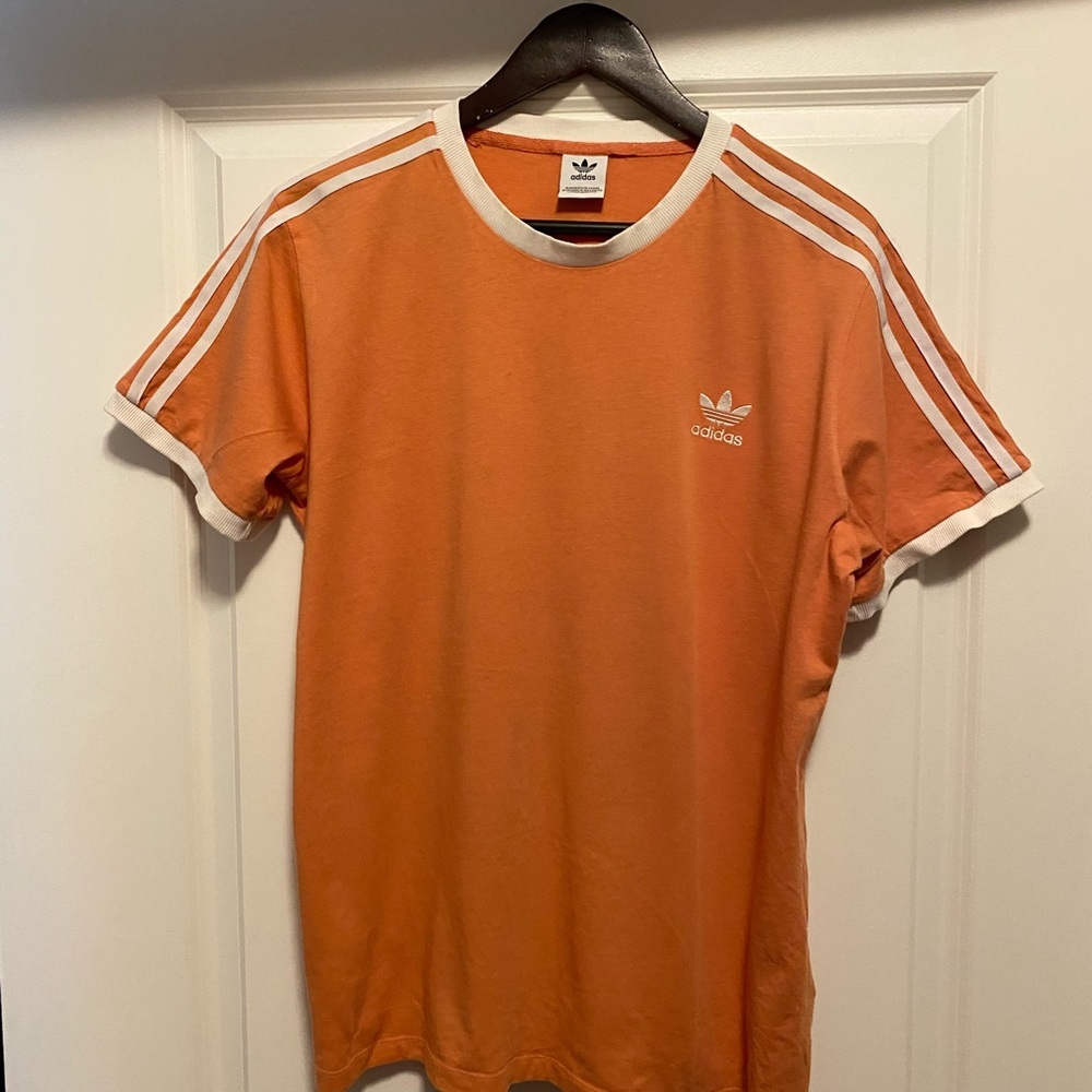 Adidas Women’s Short Sleeve Tee in Orange and White